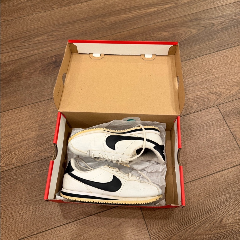 Nike Cortez White and Black Women's Sneakers